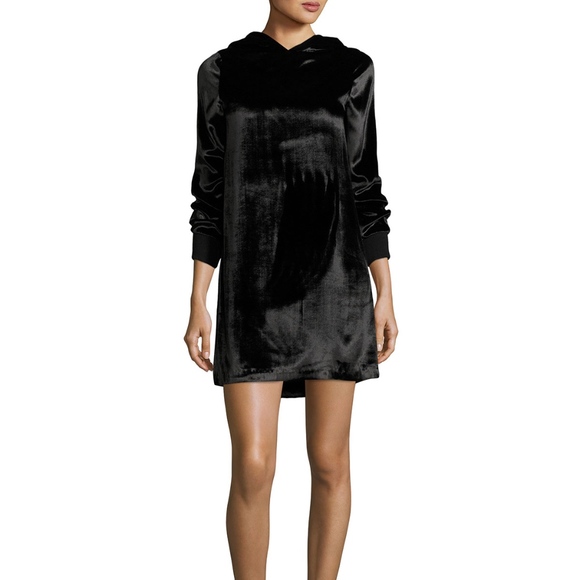 Alice + Olivia Dresses & Skirts - NWT $330 Alice + Olivia Baron A-Line Hooded Black Velvet Dress in size Small!
